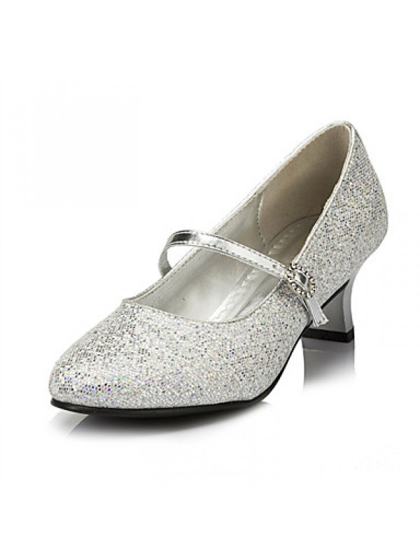 Girls' Shoes Wedding/Party & Evening Round Toe Stretch Satin Pumps/Heels Pink/Silver/Gold  