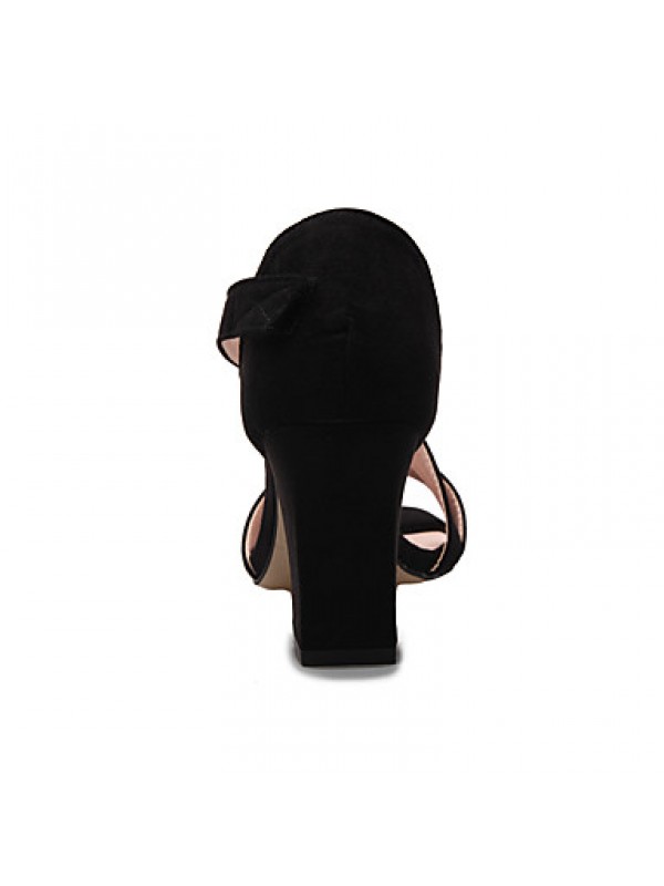 Women's Sandals Square Toe Fleece heels Chunky Summer Sandal with Magic Tape Dress/Casual More Colors Available