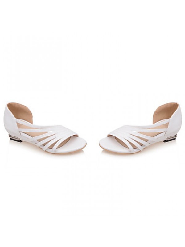 Women's Shoes Leatherette Wedge Heel Comfort / Open Toe Sandals Office & Career / Dress / Casual Black / Blue / Pink