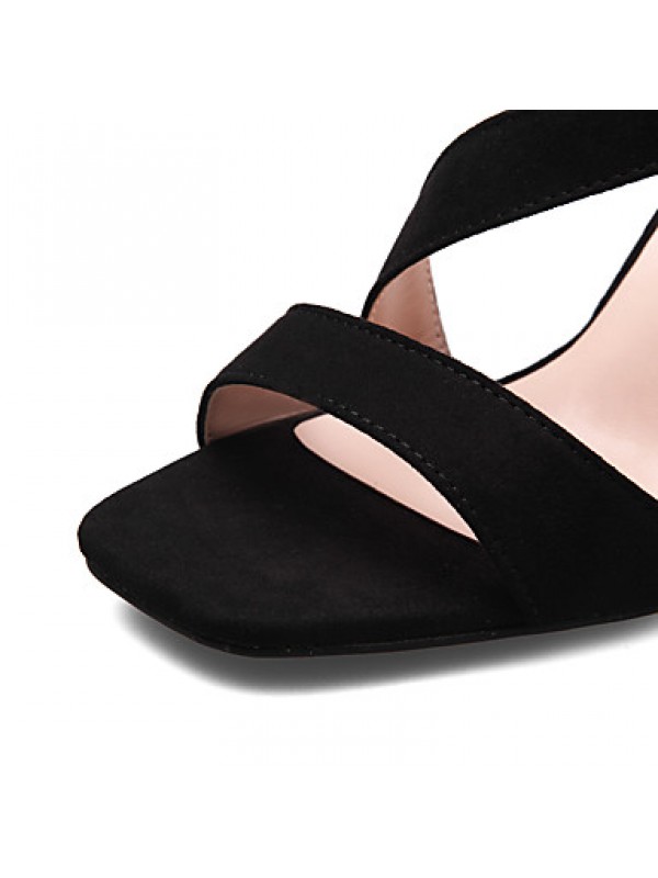 Women's Sandals Square Toe Fleece heels Chunky Summer Sandal with Magic Tape Dress/Casual More Colors Available