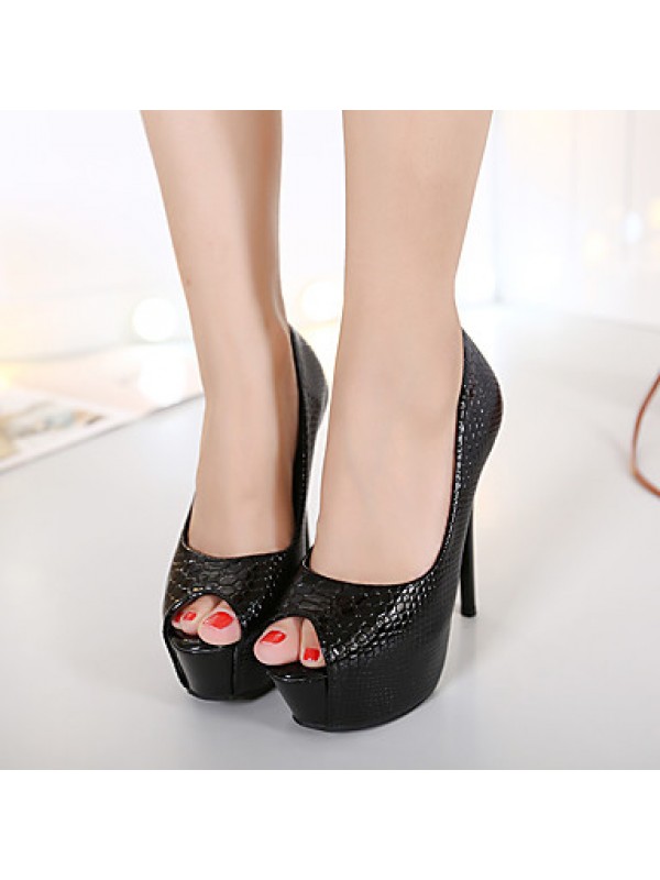 Women's Sandals Summer Sandals / Open Toe PU Dress Stiletto Heel Others Black / Red / White Others