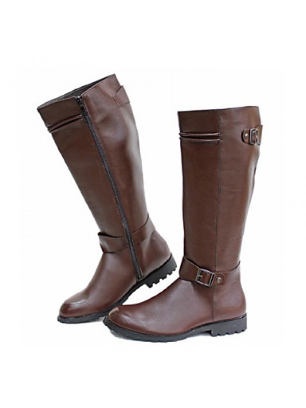 Shoes Outdoor / Office  Career / Party  Evening / Dress / Casual Synthetic Boots Black / Brown  