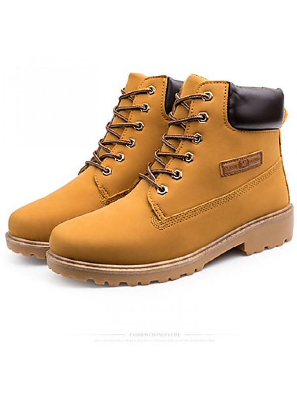 Shoes Outdoor / Office  Career / Work  Duty / Dress / Casual Synthetic Boots Black / Yellow / Taupe  