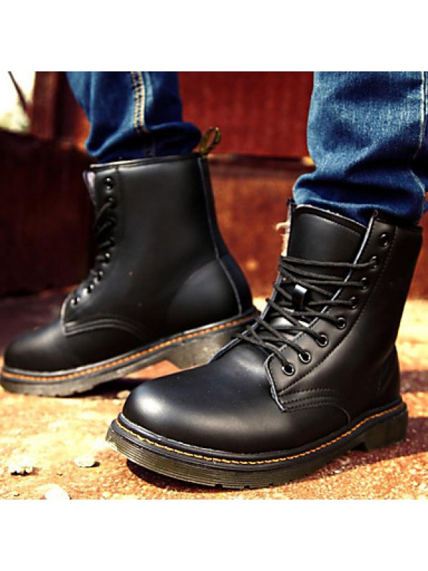 Shoes Outdoor / Office  Career / Casual Leather Boots Black  