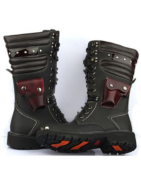 Shoes Wedding / Outdoor / Office  Career / Party  Evening / Casual Synthetic Boots Black  