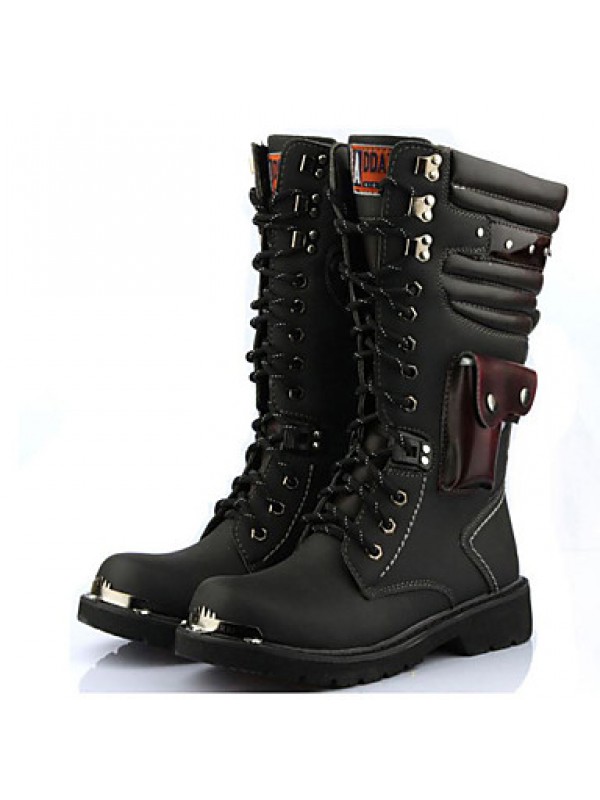 Shoes Wedding / Outdoor / Office  Career / Party  Evening / Casual Synthetic Boots Black  