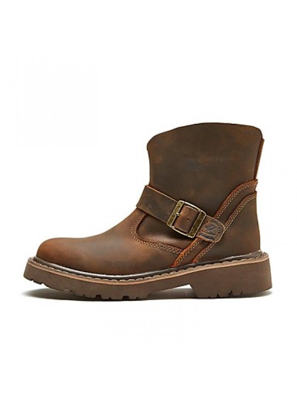 Shoes Outdoor / Office  Career / Party  Evening / Athletic / Casual Leather Boots Brown  