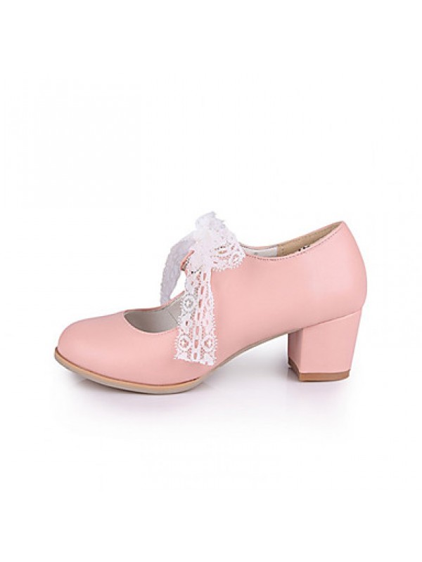 Girls' Shoes Casual Heels/Round Toe  Pumps/Heels Blue/Pink/White  