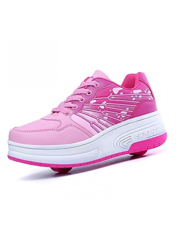 Boys Girls Sneakers Fall / Winter Roller Skate Shoes Outdoor / Athletic Hook & Loop / Pink / Blue / Skate Shoes  