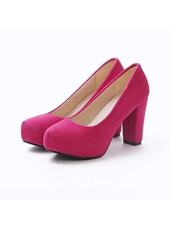 Women's Spring / Summer Heels Suede Dress Chunky Heel Others Black / Blue / Pink / Red