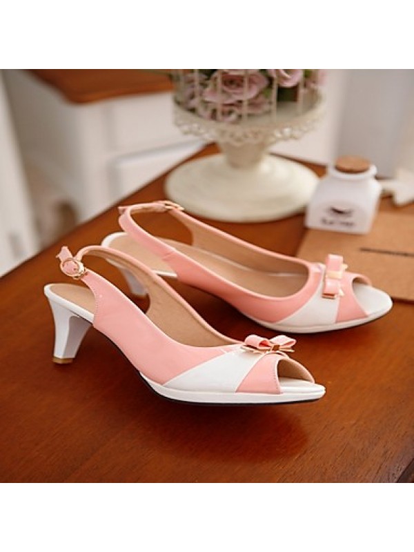 Women's Shoes Leatherette Stiletto Heel Peep Toe Sandals Wedding / Office & Career / Party