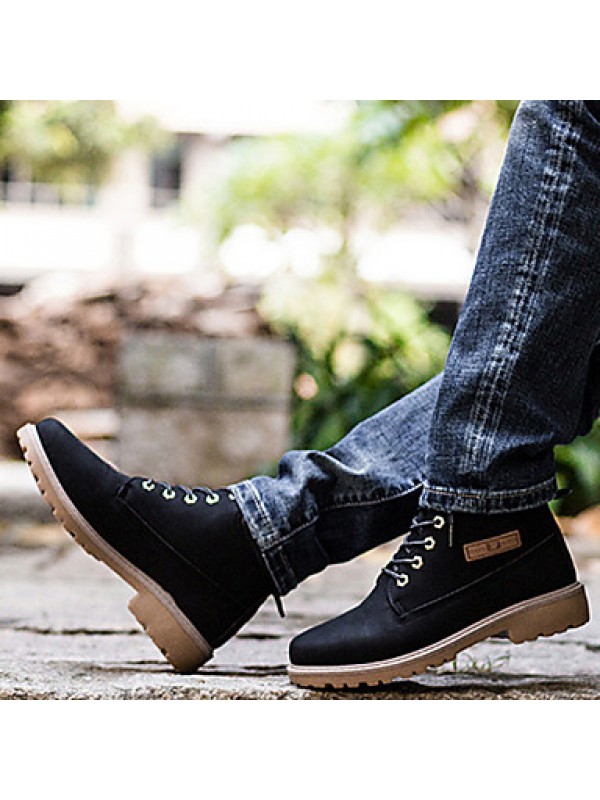 Shoes Outdoor / Office  Career / Work  Duty / Dress / Casual Synthetic Boots Black / Yellow / Taupe  