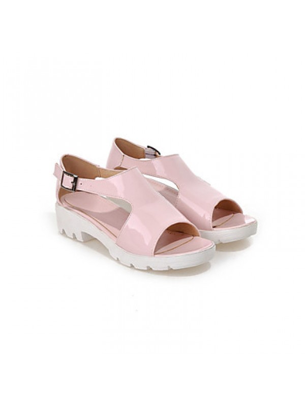 Women's ShoesPlatform Peep Toe / Platform Sandals Outdoor / Dress / Casual Pink / Silver / Gold