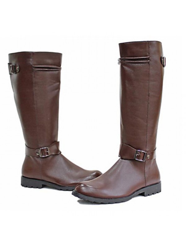 Shoes Outdoor / Office  Career / Party  Evening / Dress / Casual Synthetic Boots Black / Brown  