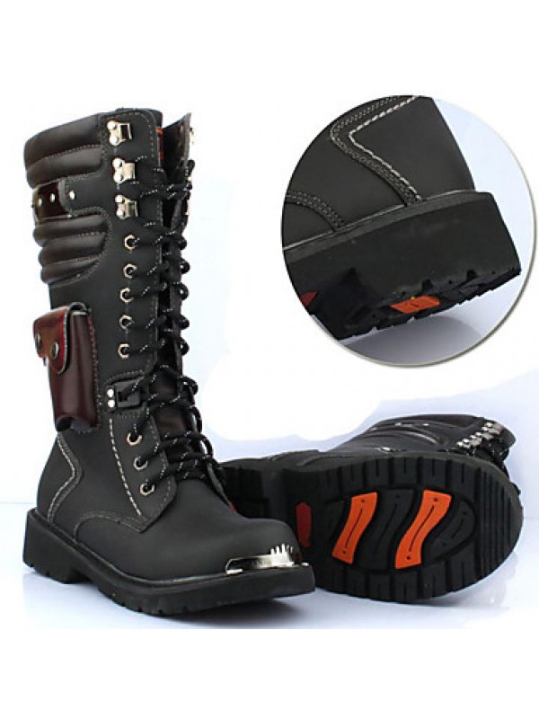 Shoes Wedding / Outdoor / Office  Career / Party  Evening / Casual Synthetic Boots Black  