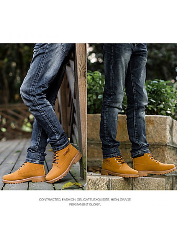 Shoes Outdoor / Office  Career / Work  Duty / Dress / Casual Synthetic Boots Black / Yellow / Taupe  