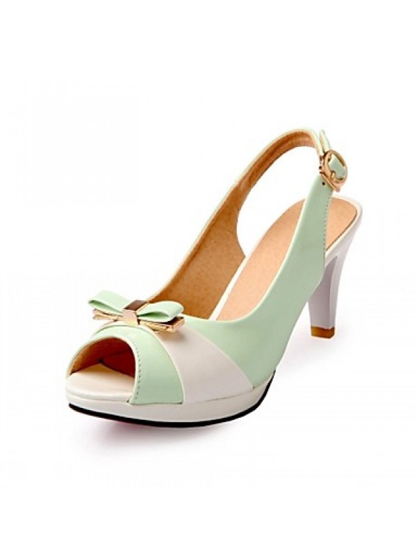 Women's Shoes Leatherette Stiletto Heel Peep Toe Sandals Wedding / Office & Career / Party