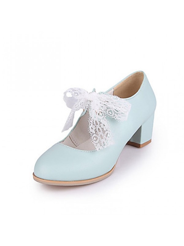 Girls' Shoes Casual Heels/Round Toe  Pumps/Heels Blue/Pink/White  