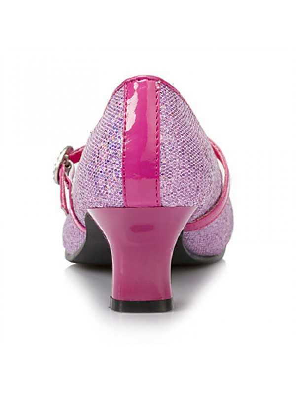 Girls' Shoes Wedding/Party & Evening Round Toe Stretch Satin Pumps/Heels Pink/Silver/Gold  