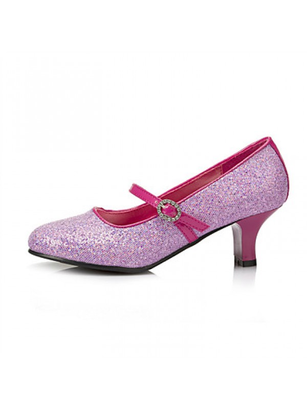 Girls' Shoes Wedding/Party & Evening Round Toe Stretch Satin Pumps/Heels Pink/Silver/Gold  