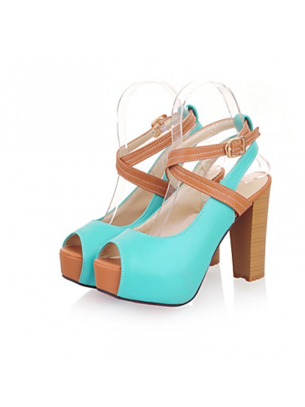 Women's Shoes Chunky Heel Heels/Open Toe Sandals Dress Black/Blue/Red/Beige
