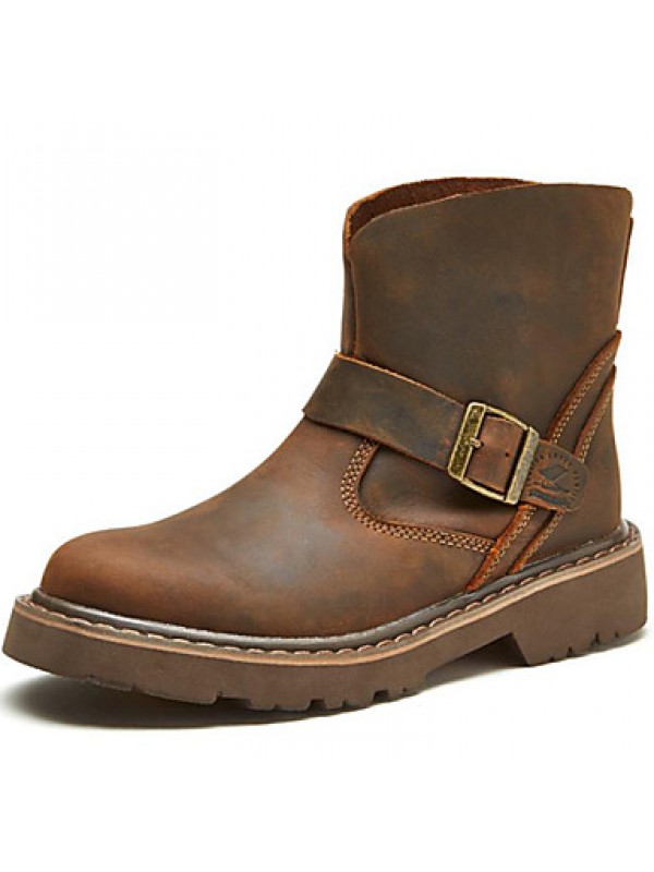 Shoes Outdoor / Office  Career / Party  Evening / Athletic / Casual Leather Boots Brown  
