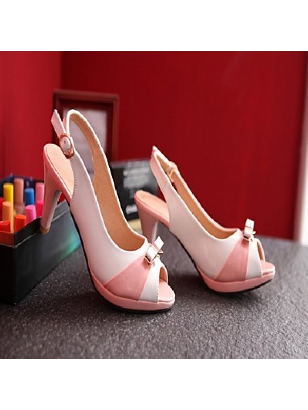 Women's Shoes Leatherette Stiletto Heel Peep Toe Sandals Wedding / Office & Career / Party