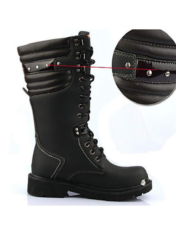 Shoes Wedding / Outdoor / Office  Career / Party  Evening / Casual Synthetic Boots Black  