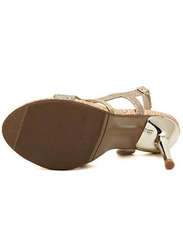 Women's Spring / Summer / Fall / Winter Heels / Pointed Toe / Open Toe Leather Dress / Party & Evening Stiletto Heel Buckle Gold