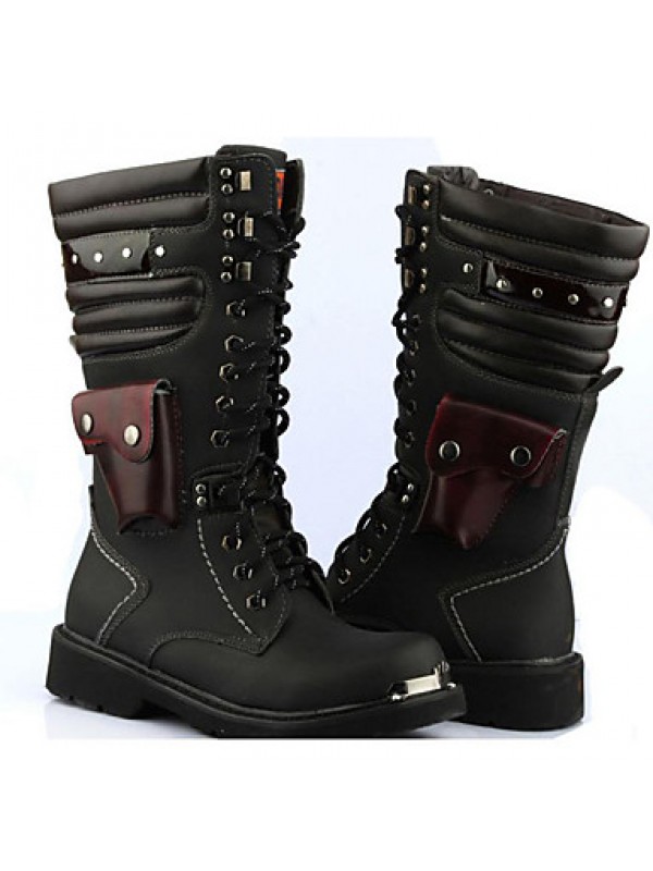Shoes Wedding / Outdoor / Office  Career / Party  Evening / Casual Synthetic Boots Black  