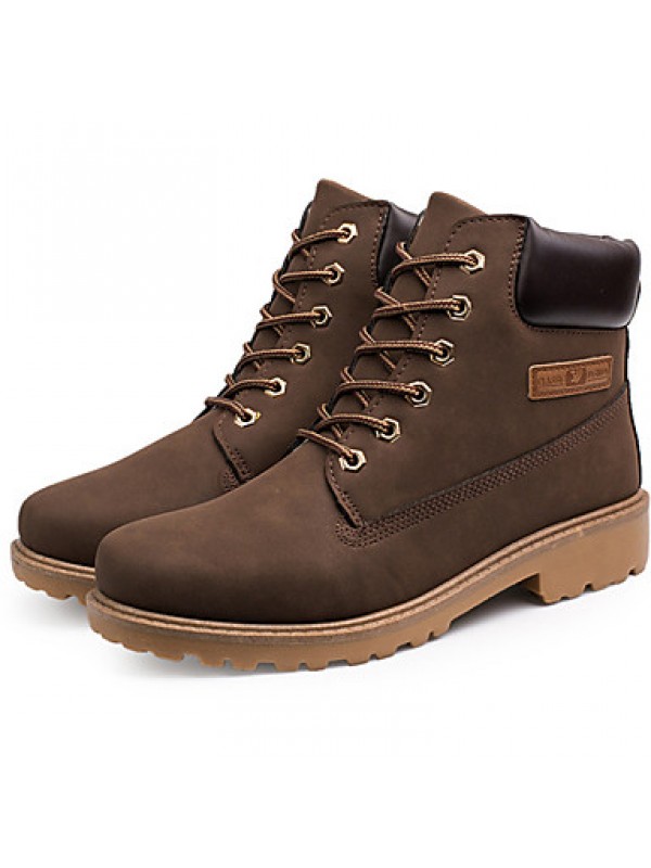 Shoes Outdoor / Office  Career / Work  Duty / Dress / Casual Synthetic Boots Black / Yellow / Taupe  