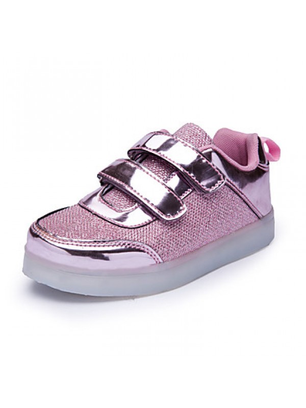 Girl's Flats Spring / Fall Comfort Tulle Casual Flat Heel Others / LED / Hook & Loop Black / Brown Others  