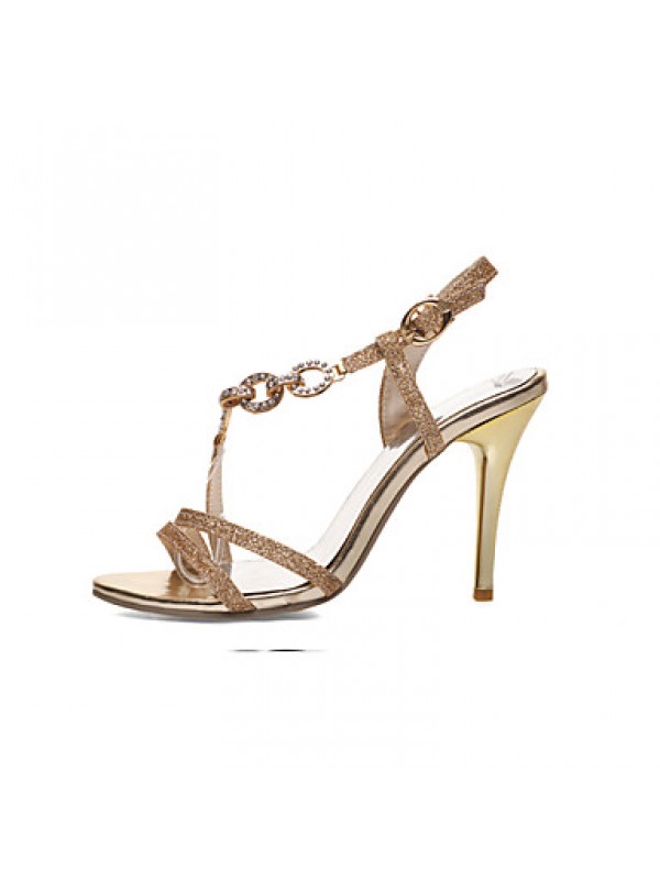 Women's Shoes Stiletto Heel Pointed Toe Sandals Dress Silver/Gold