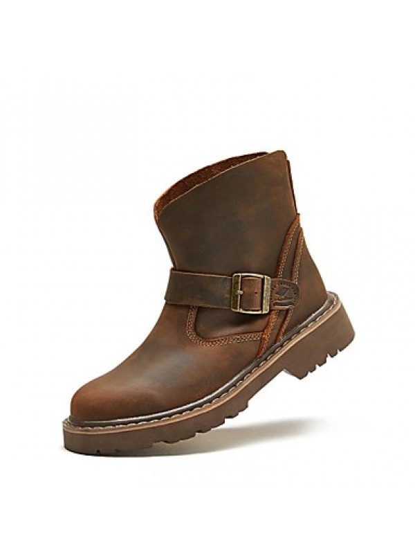 Shoes Outdoor / Office  Career / Party  Evening / Athletic / Casual Leather Boots Brown  