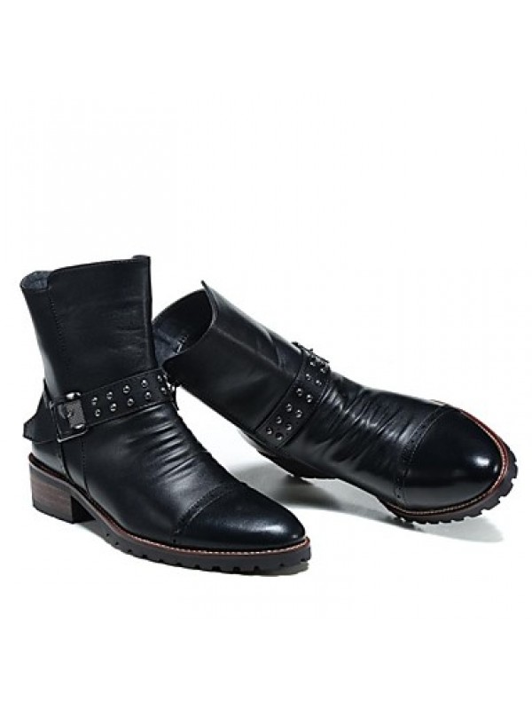 Shoes Wedding / Party  Evening / Casual Leather Boots Black  