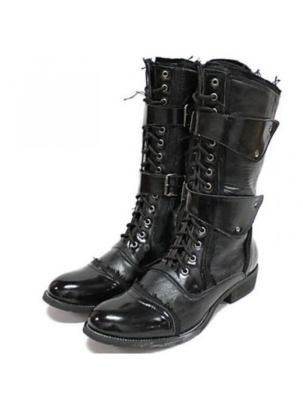 Shoes Outdoor / Office  Career / Party  Evening / Dress / Casual Canvas / Patent Leather Boots Black  