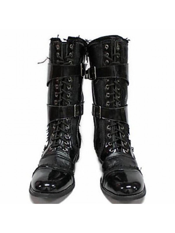 Shoes Outdoor / Office  Career / Party  Evening / Dress / Casual Canvas / Patent Leather Boots Black  