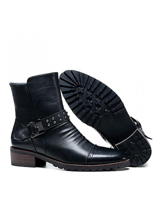 Shoes Wedding / Party  Evening / Casual Leather Boots Black  