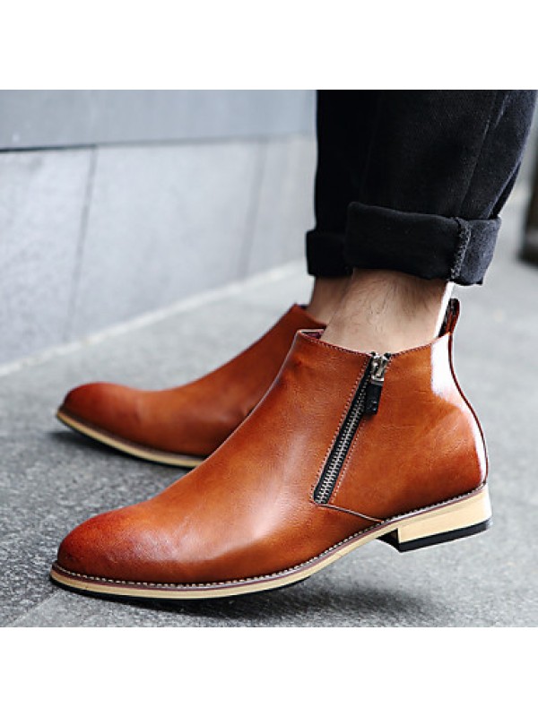 Shoes Office  Career / Party  Evening / Casual Leather Boots Black / Brown / Gray  