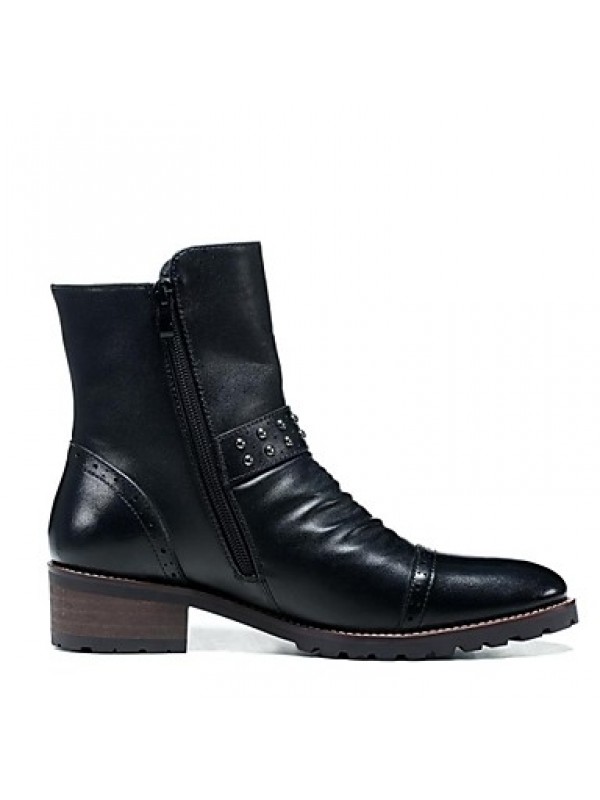 Shoes Wedding / Party  Evening / Casual Leather Boots Black  
