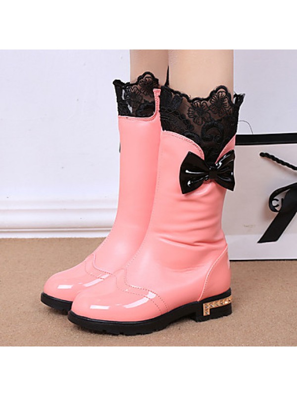 Girl's Boots Spring / Fall / Winter Snow Boots / Bootie / Comfort Leather Outdoor / Waterproof / Casual Low Heel Zipper  
