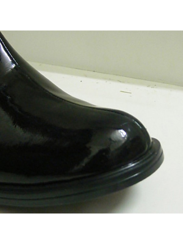 Shoes Outdoor / Office  Career / Party  Evening / Dress / Casual Patent Leather Boots Black  