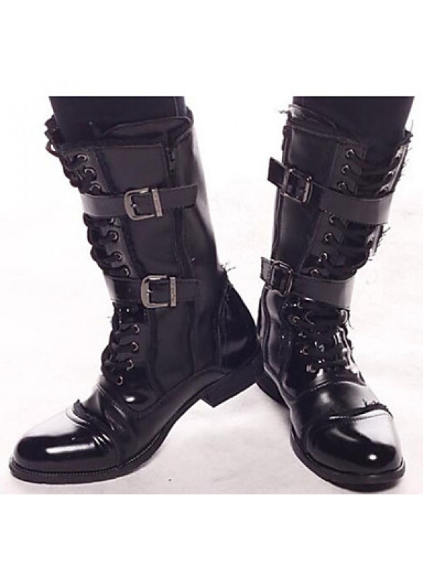 Shoes Outdoor / Office  Career / Party  Evening / Dress / Casual Canvas / Patent Leather Boots Black  