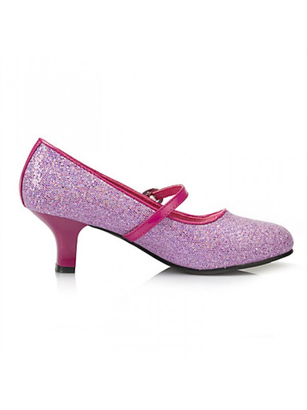 Girls' Shoes Wedding/Party & Evening Round Toe Stretch Satin Pumps/Heels Pink/Silver/Gold  